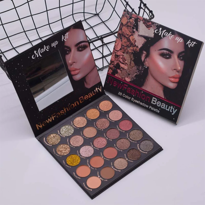 

25 eyeshadow palette colors square shimmer vegan makeup richly pigment low MOQ fast shipping