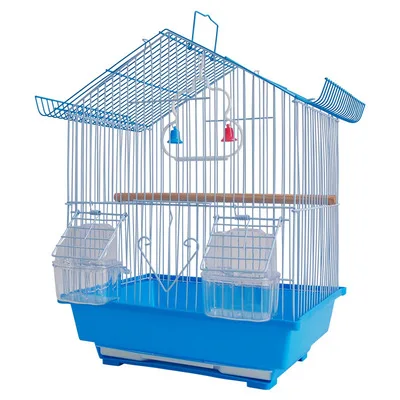 

B006 Low MOQ OEM birds cage with plastic trays metal parrot bird cage animal cages