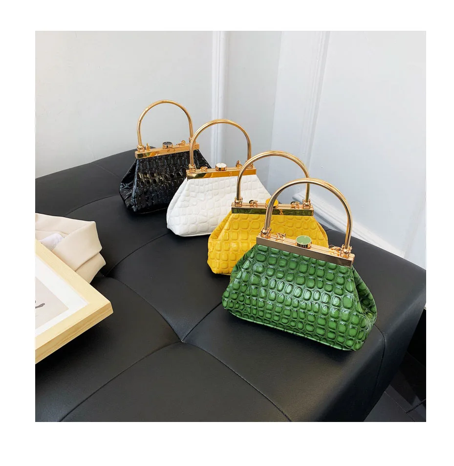 

Fashion women's bag 2020 crocodile design Mini Handbag with lacquer surface Inclined shoulder bag ladies