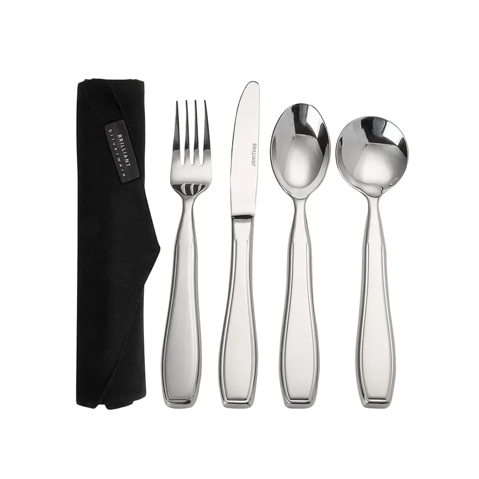 

Elderly Arthritis Aid Hand Grip Heavy Weight Stainless Steel Silverware Sets Parkinson Fork Spoon Adaptive Utensils With Bag