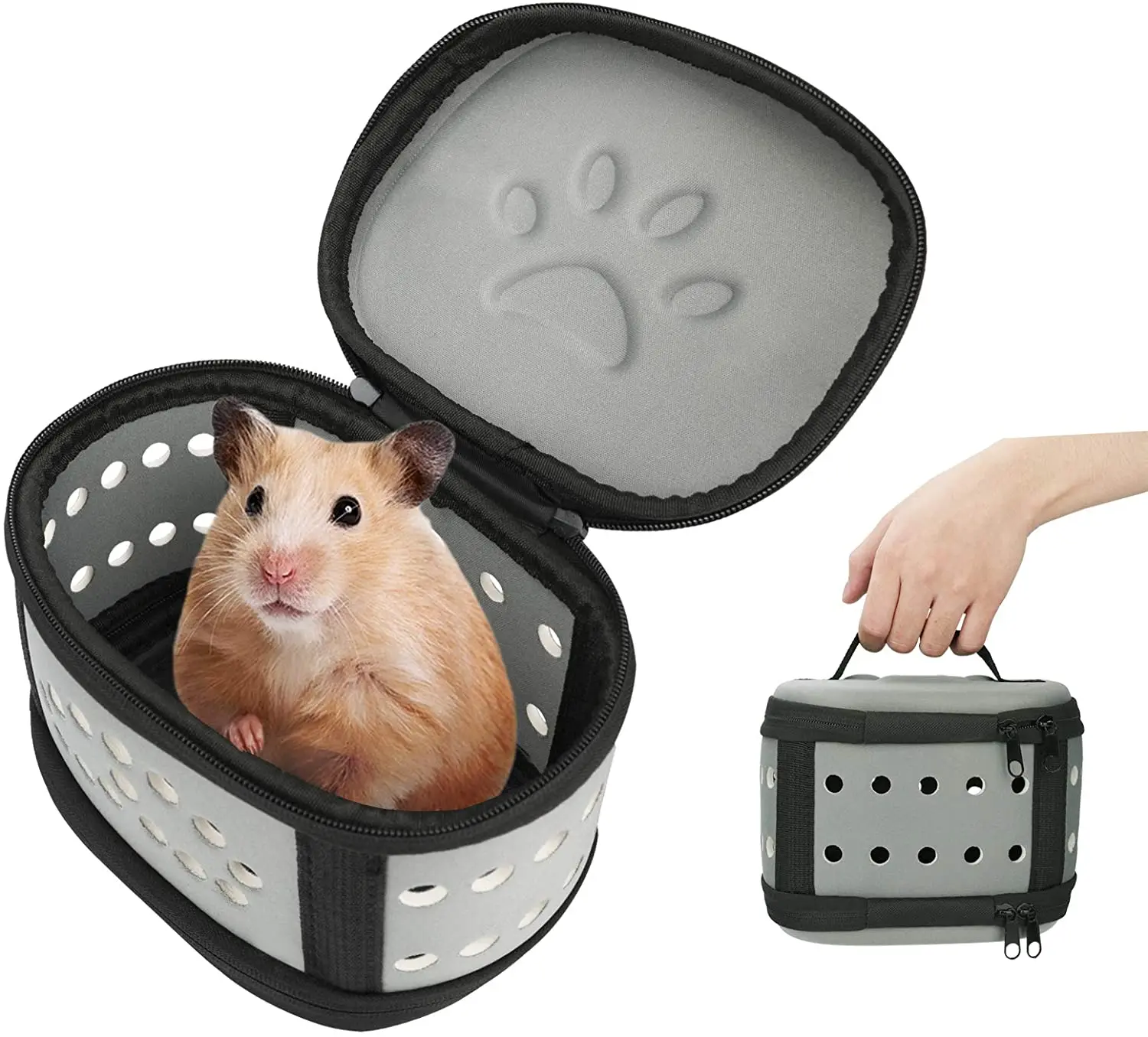 

Guinea pig hamster carrier, portable out and about travel bag, breathable mesh, suitable for gliders etc