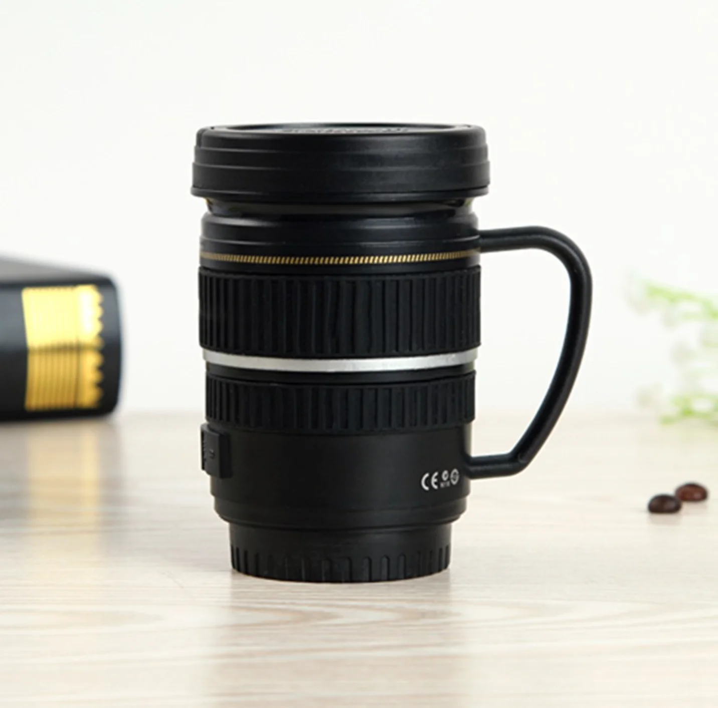 

H906 220ml Tumbler Vacuum Flask Wine Coffee Camera Insulated Mug Multi Color Creative Lens Shaped Stainless Steel Cup, 2 colour