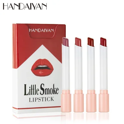 

handaiyan Cigarette Lipstick Set 4 Colors Matte Long Lasting Waterproof Matt Lip Stick Tube Nude Red Lips Makeup