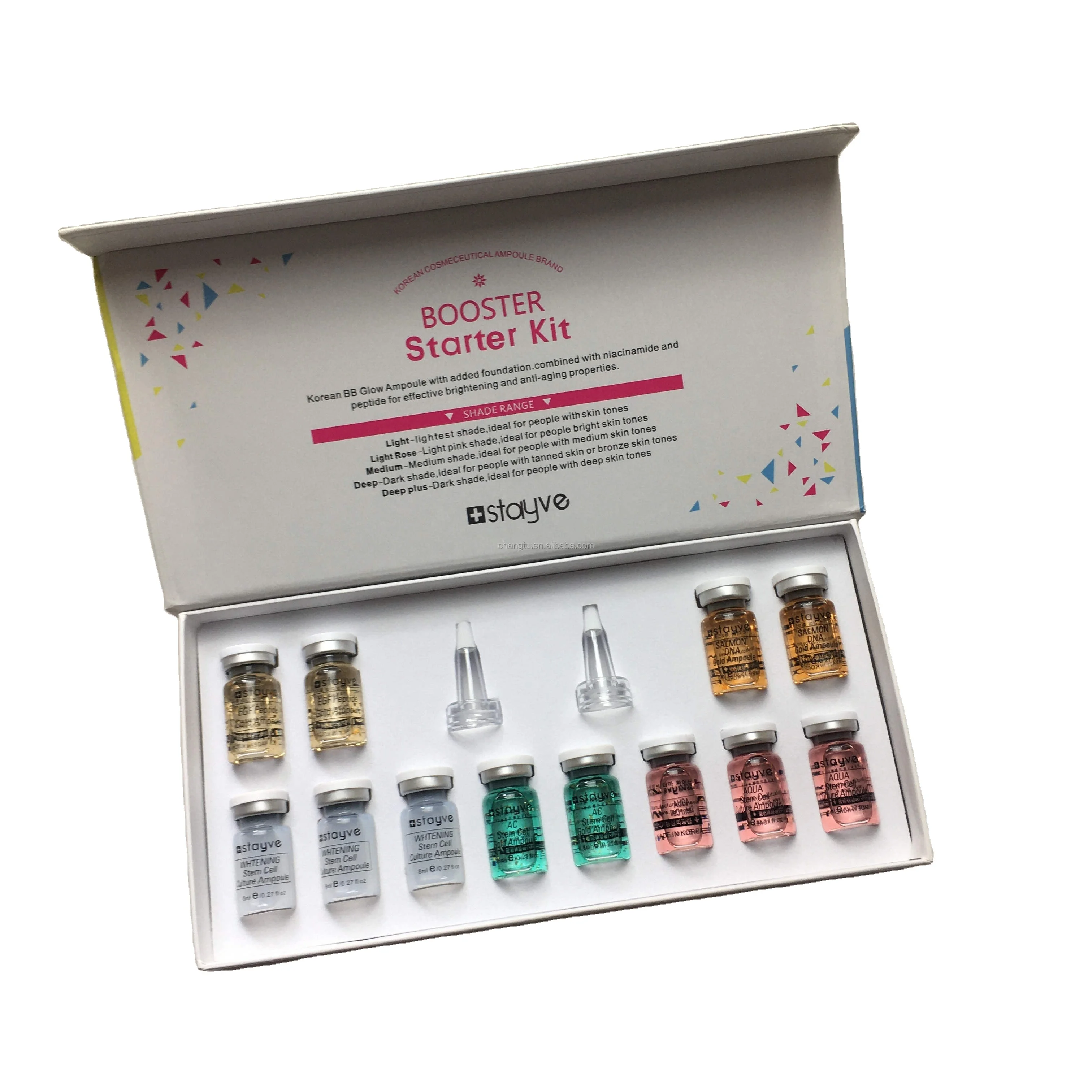 

Customize Stayve BB Booster pigment Starter kit Foundation Serum for Dr.Pen used low MOQ Customized logo ampoule Salmon DNA AC