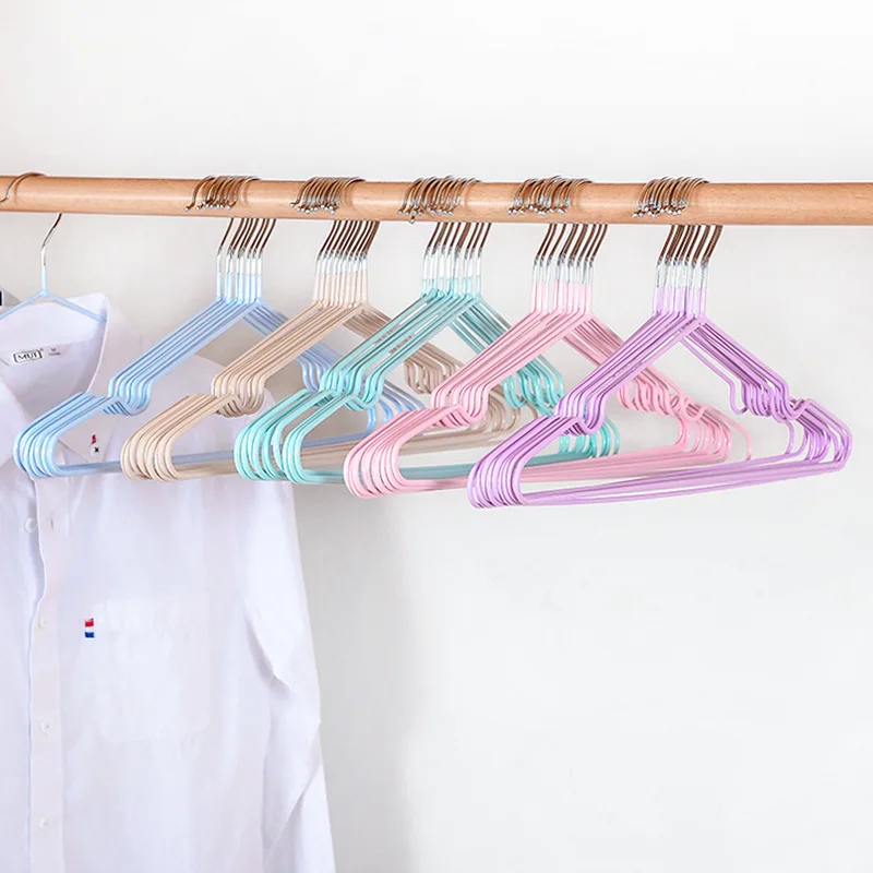 

Household dipped plastic clothes hanger drying non-slip seamless clothes drying rack creative metal hanger YJ-002, 13-colors