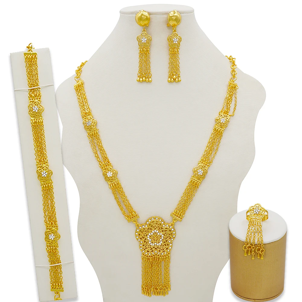 

African 18k gold jewelry African jewelry gold plated 2021 luxury jewelry sets BJ834, As picture