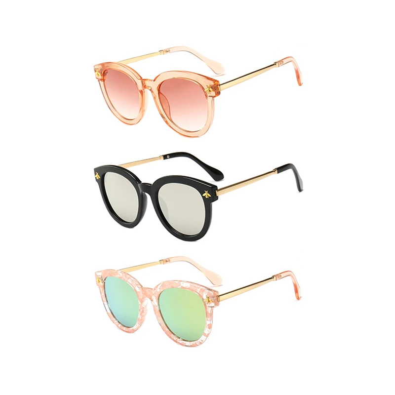 

WIIPU New Fashion Small Round Kids Sunglasses Bee Children Sun Glasses Boys Girls Baby Outdoors Goggle Shades Eyewear