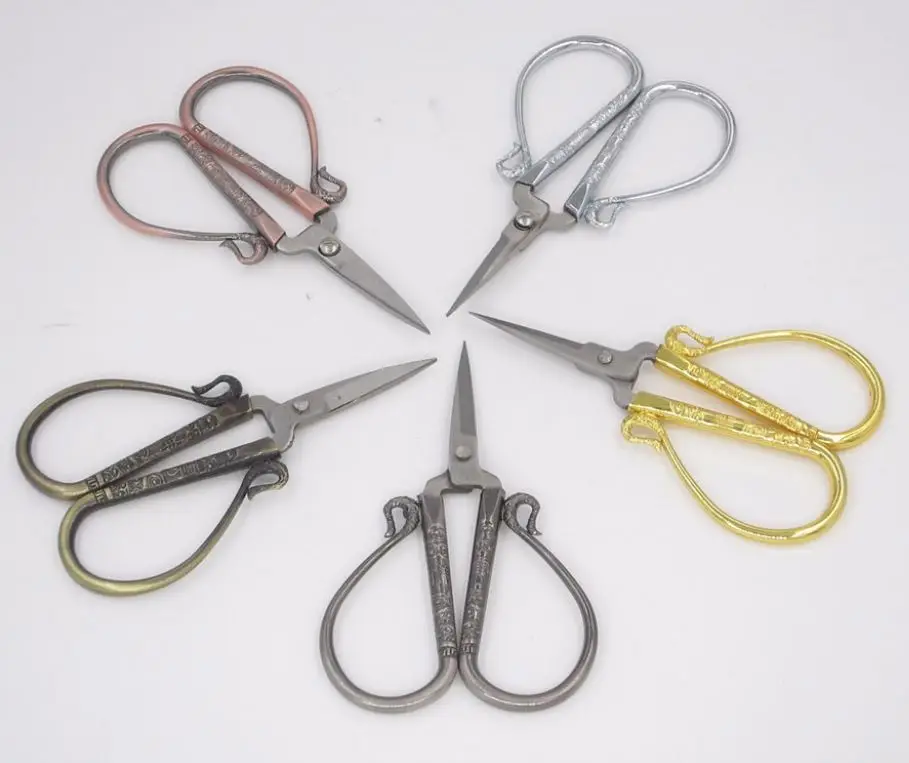 

Vintage Antique ZAKKA cross stitch European Retro Craft Sewing Tailor scissor, Gold, silver, red copper, bronze, black