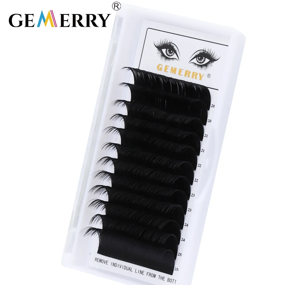 

Gemerry Eyelash Extension Wholesale Private Label Eyelash Extension Silk Vendor Oem Faux Mink Soft Eyelash Extension Mix