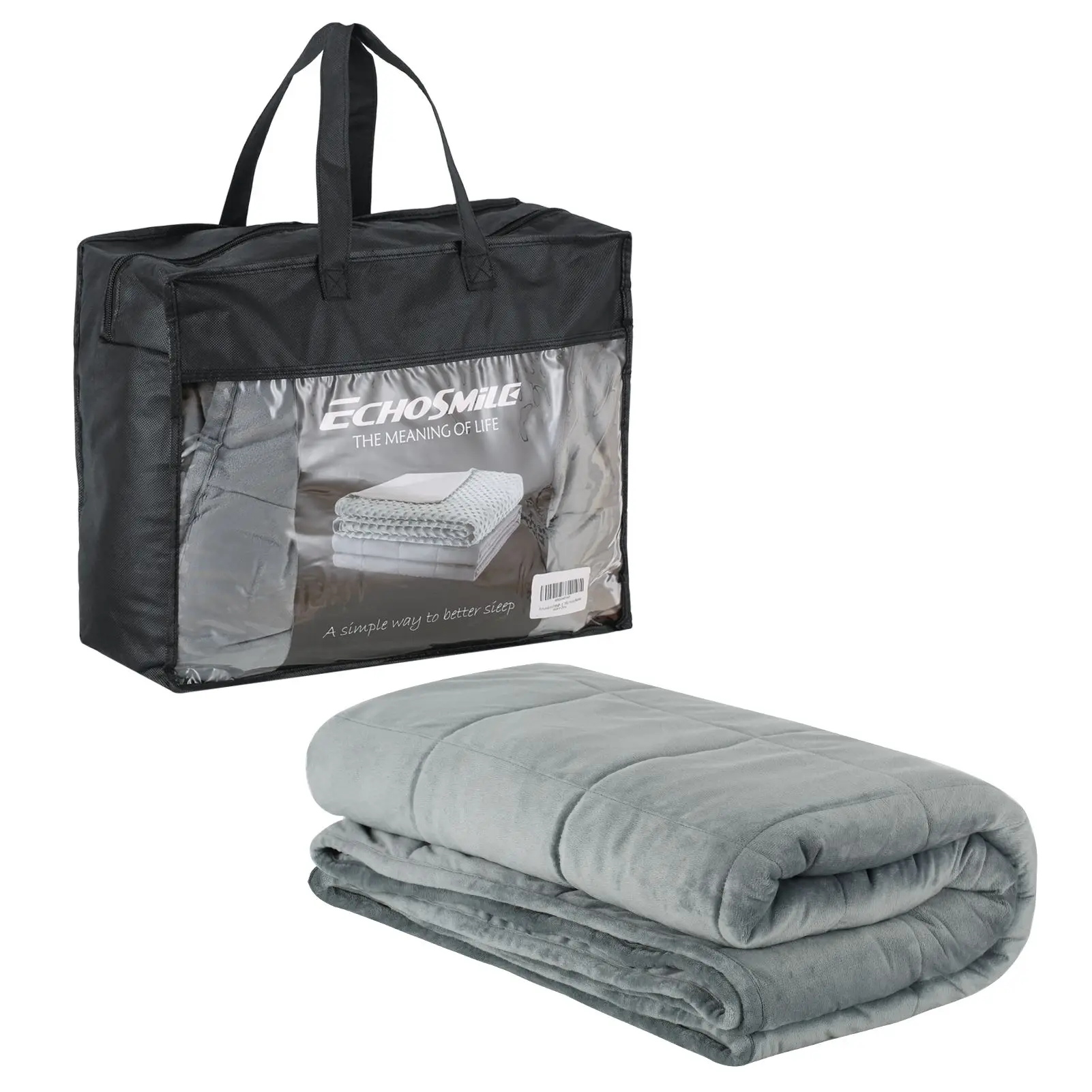 

Echosmile Dark Grey Crystal velvet Weighted blanket for camping and hiking