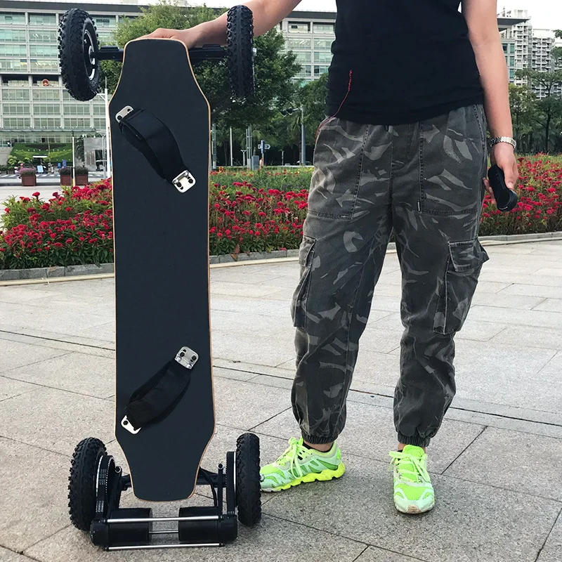 

3300W 40KMH 10AH Professional Drop Throuh Complete All Terrain 4 Wheels Motorized Mountain Board Off road electric skateboard, Black and customized