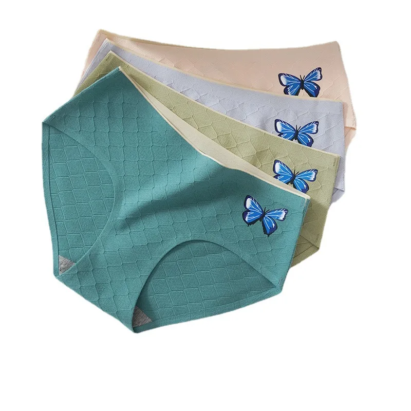 

Cotton Panties Woman Butterfly Pattern Fashion Sexy Lingerie Low Waist Soft Comfortable Lady Underwear New Style Briefs