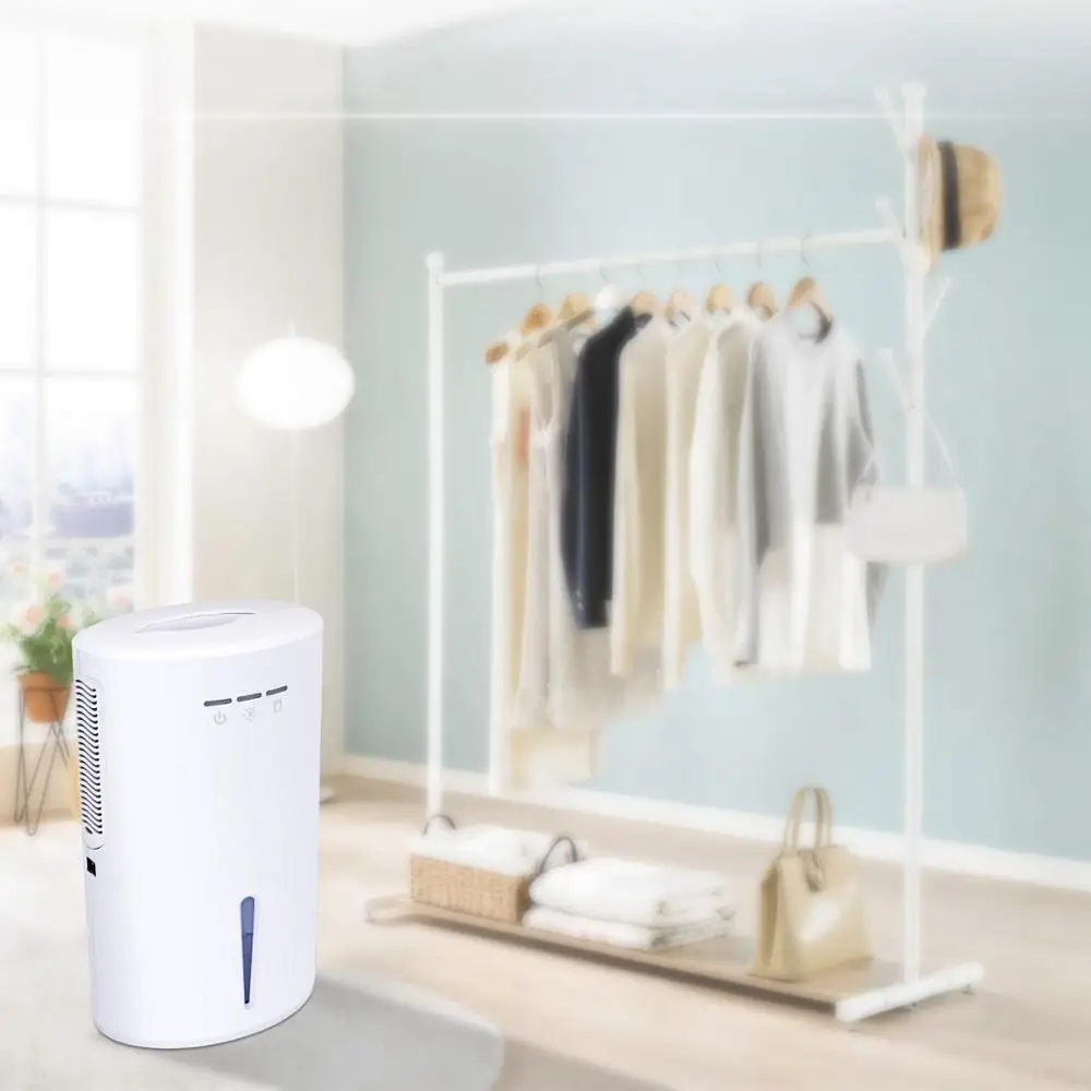 

2021 Trending new arrivals customized logo 2000ml home air purifier mini portable small dehumidifier for home, White color semi-conductor dehumidifier