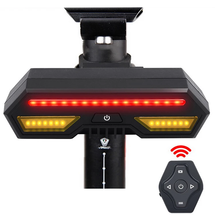 

Smart remote control rainproof super bright turn signal warning rear light rechargeable mountain bike bicycle light CE FCC PSE