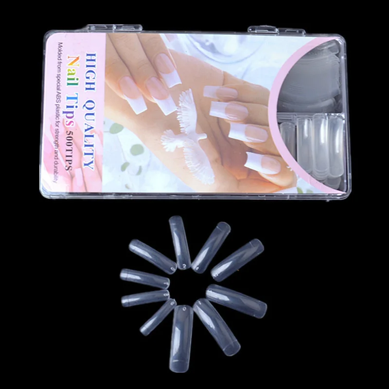

Wholesale false long acrylic nail tips half cover 500pcs factory direct for girl