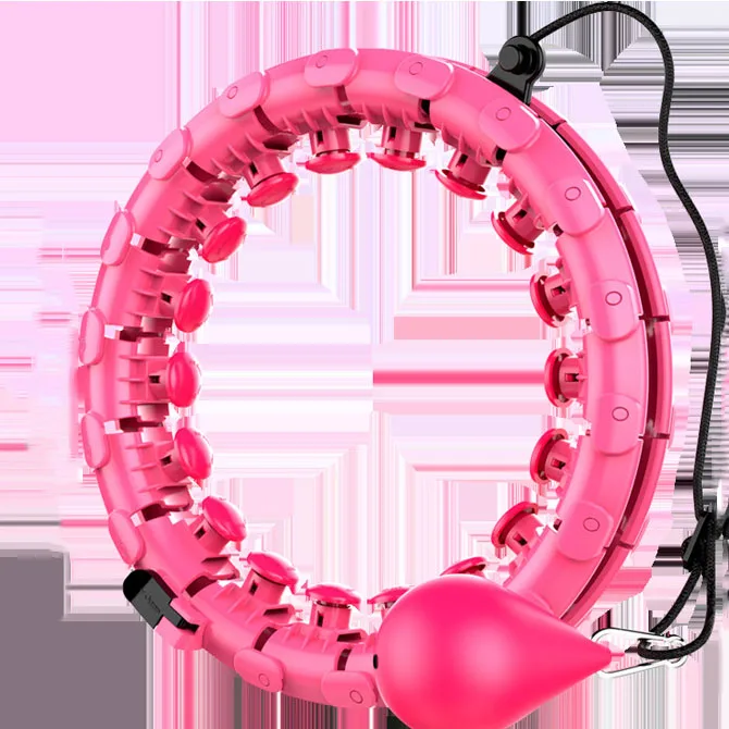 

New Design Weighted Fitness Detachable Hoola Plastic Adults Hoola Ring Hoops Smart Hula Ring Hoop with Ball, Customized color