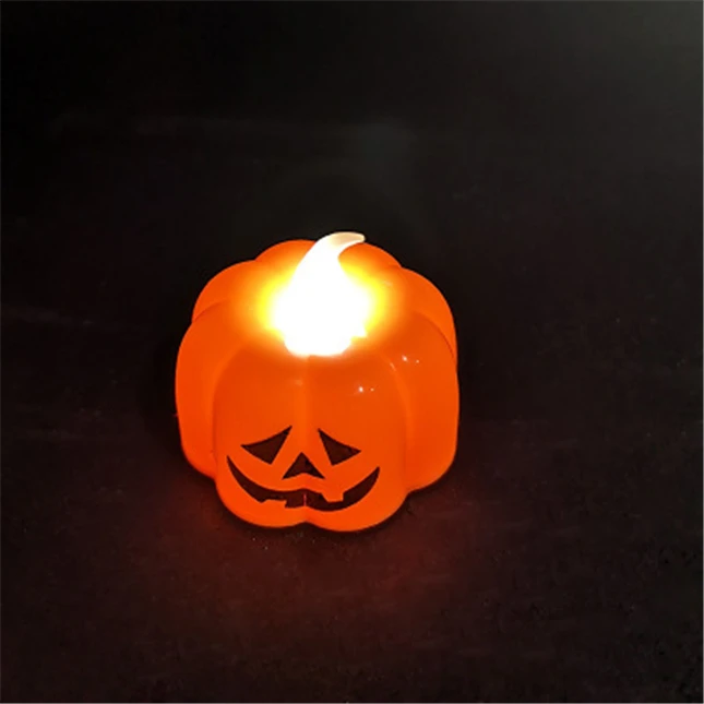 Halloween Decor Night Lights Battery Powered LED Flameless Flickering Pumpkin Candle Tea Lights