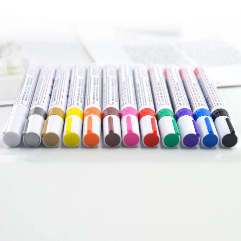 12 Colors Epoxy Resin Drawing Pen Gold Leafing Point Pen Marker Acrylic 