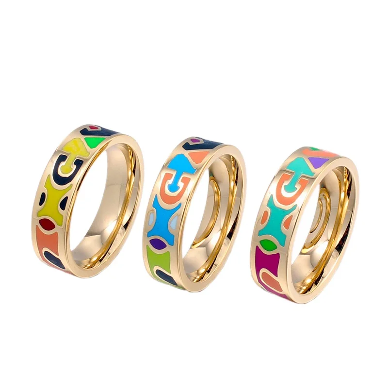 

Customized Bohemian 18k Gold Plated 6mm Hawaiian Samoan Wedding Ring For Couple Women Men, Multi/ can change color