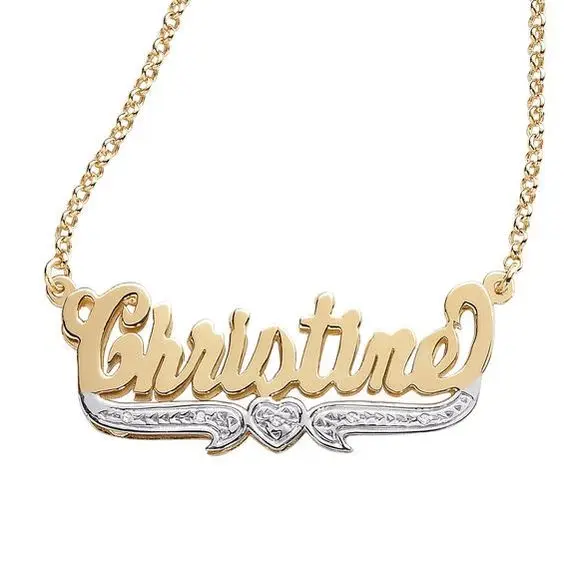 

Gold plated necklaces women custom name necklace lady letter silver jewelry pendant dropshipping, Picture