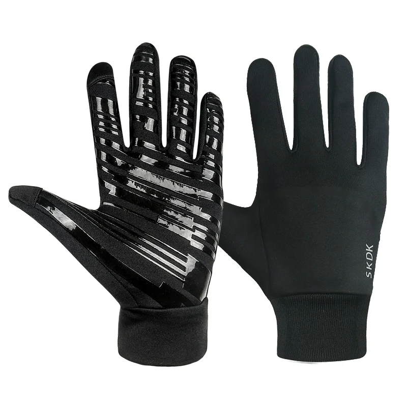 

Men Women Anti Slip Cycling Gloves Full Finger Running Outdoor Sports Gloves Driving Windproof Touchscreen Gloves, Black or custom color