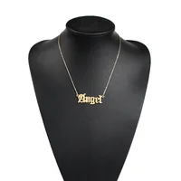 

ANK191105 New Fashion Design Cute Gold Plated Custom Name Angle Letter Jewelry Accessories Pendent Necklace For Women Girls Gift