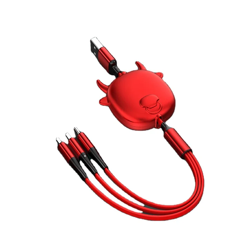 

New 2021 bullish 3 in 1 usb data cable currency usb c cable Factory wholesale Fast charging cable, Red \black \green \pink \yellow\oem