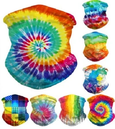 

Aeoiba Tie Dye Print Unisex Bandanas Fashion Face Scarf Sports & Casual Headwear Neck Gaiter For Dust, 8 colors