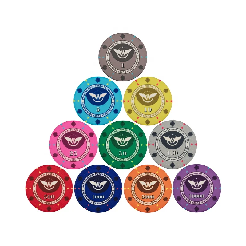 

YH 10g Wholesale Casino Professional Full Printing Ceramics Texas Customized Denominations Poker Chips, Mix color choose/custom design