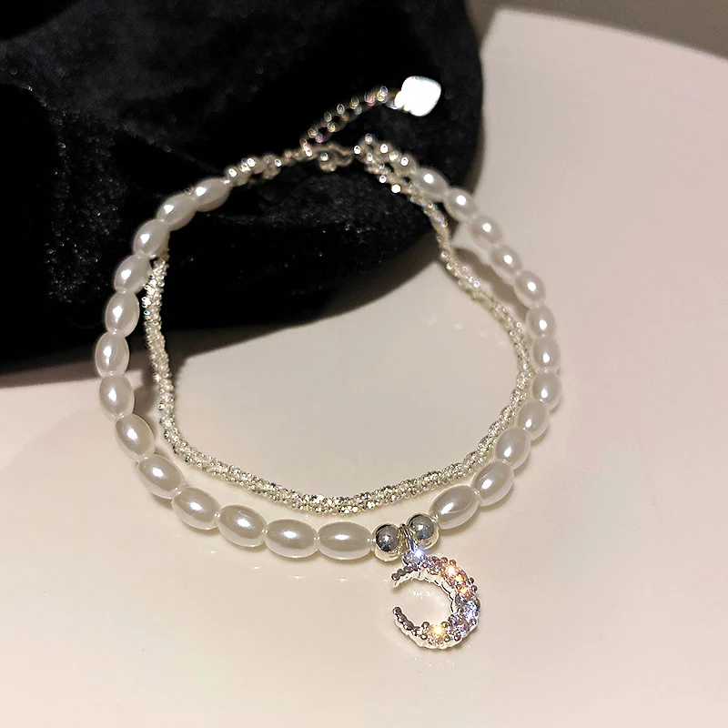 

fashion two layer make a wish moon bracelet