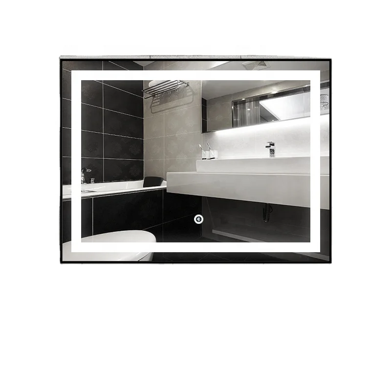 Nordic elegant minimalist luxury smart bathroom LED anti-fog mirror villa project