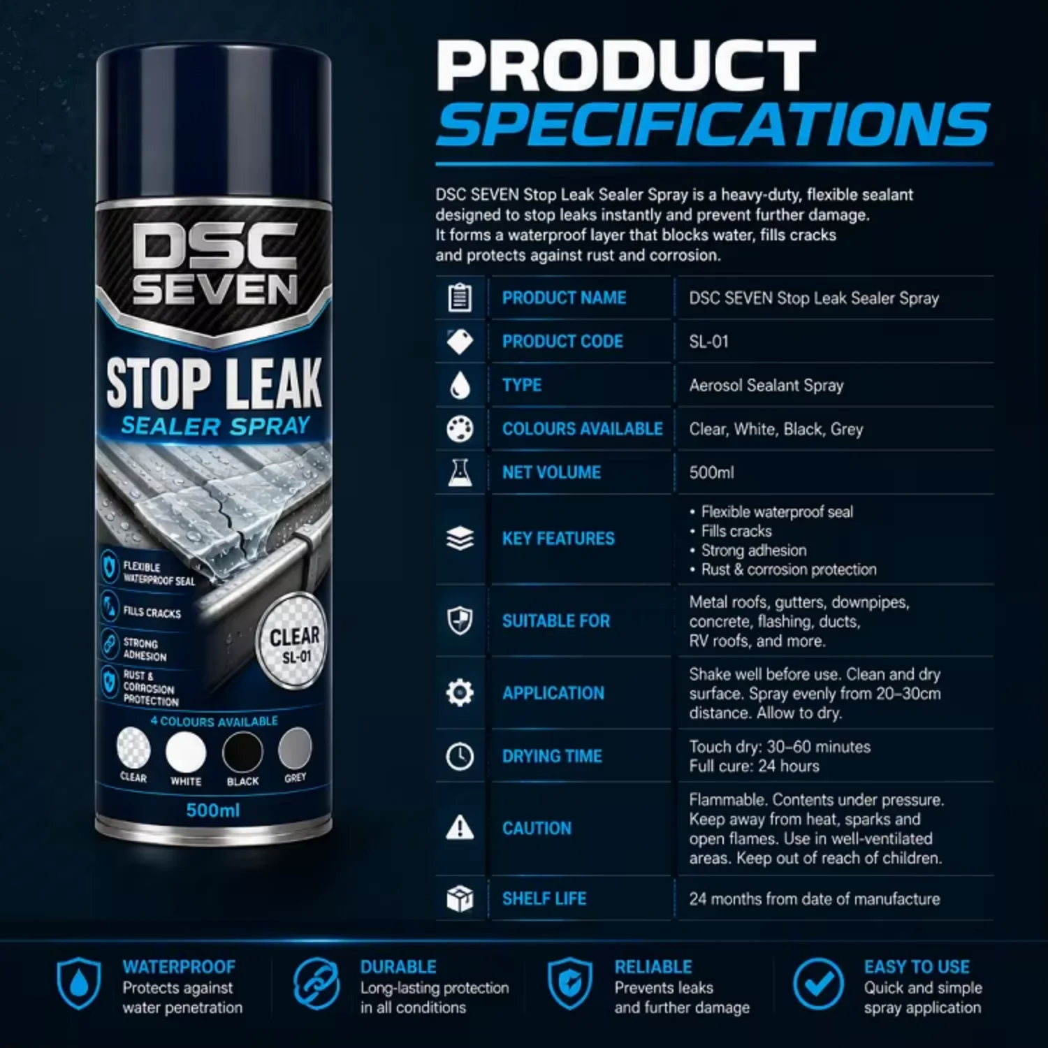 Elastic Waterproof Sealant Spray Stop Leak Rubber Coating for Metal Gutter & Drain Pipe