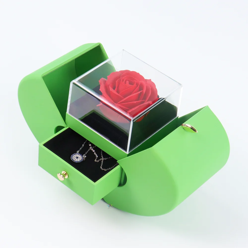 

Arrangement Box Acrylic Flower Box with Drawer Custom Luxury I Love You Flower Packaging Valentines Preserved Rose 1 Piece