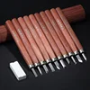 10pcs annatto hand chisel set carving knife for wood engraving craft knives fruit carving tools