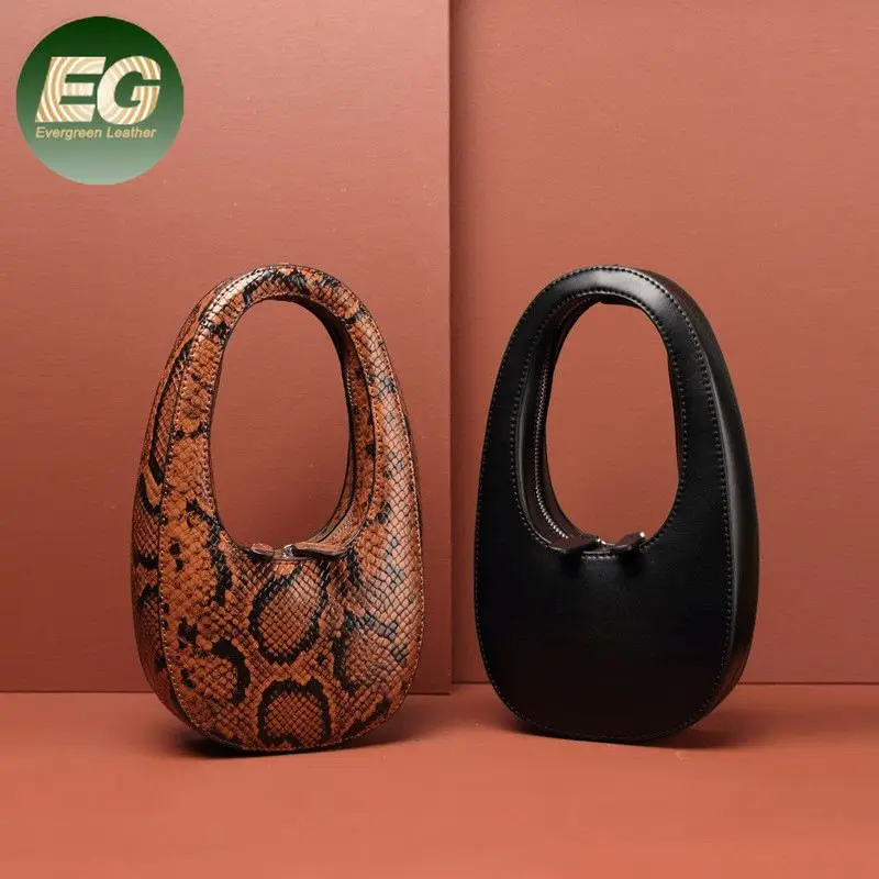 

EMG6202 Cute egg bag snake pattern skin leather shoulder handbags for women custom luxury hand bags