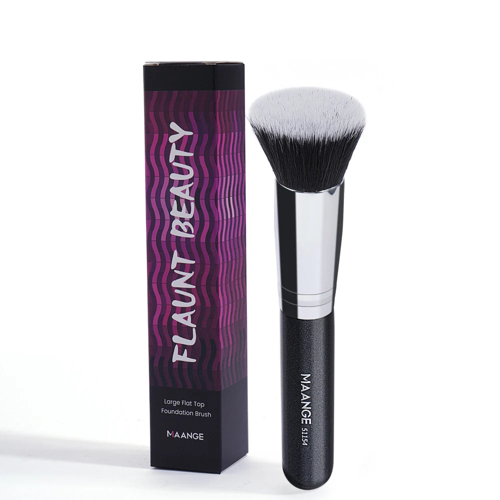 

professional powder brush wooden concealer natural synthetic hair cosmetic private label make up foundation brush with case