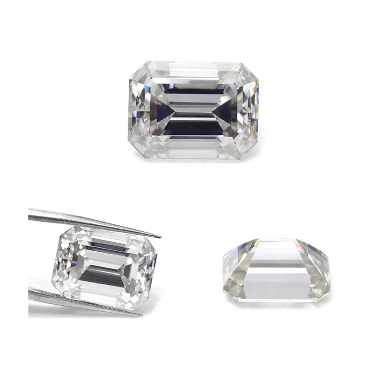 

High end moissanite price per carat D / DEF color white VVS emerald cut moissanite diamond wholesale
