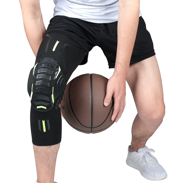 

Wholesale Price Anti Slip Plus Size Protective Long Football Sports Elastic Knee Pads Padded Knee Sleeves, Black,white