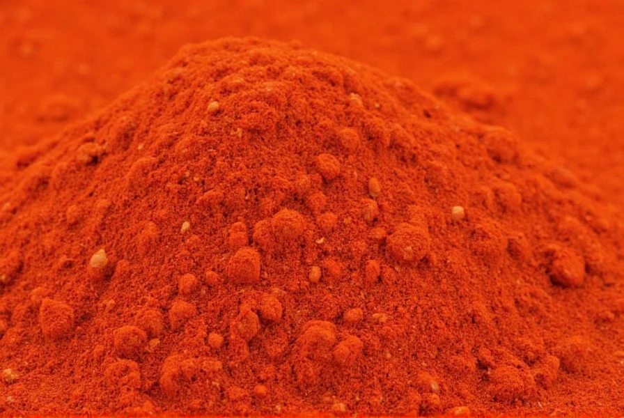 Different varieties of paprika in glass jars showing color variations from bright red to deep orange