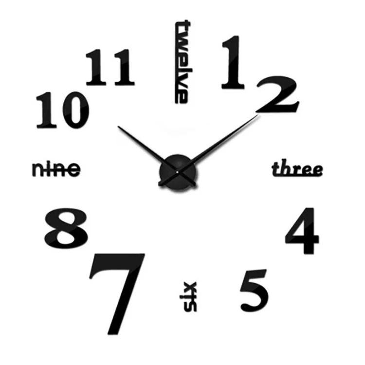 

K&B cheap 2022 new design high quality EVA+Acrylic diy digital wall clock, As picture