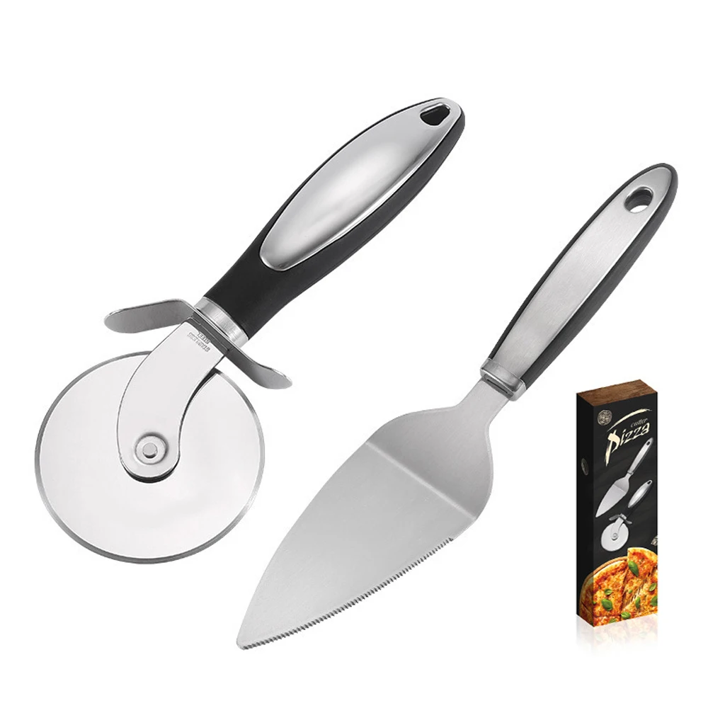 

Household Kitchen Tool Commercial Gift Custom Pizza Cutter Set, Black or custom