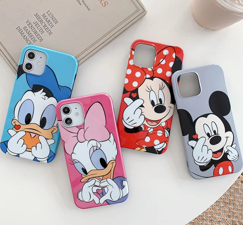 

Free shipping Anime Minnie Mickey Donald Daisy duck Phone Case For iPhone 12 Mini 12promax 11 XS X Cover, Colorful