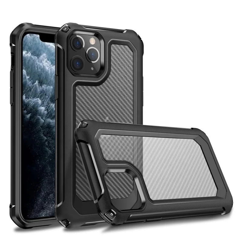 

Carbon Fiber PC Phone Case For iPhone 12 11 Pro 12 Mini 12 Pro Max 11Pro Max 2020 Case Anti-Fingerprint Armor Cover Coque Shell