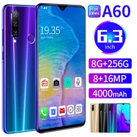 

6.3 inch 6GB+128G Global Version Unlocked As A60 Pro Design Smartphone Octa Core Mobile Phones Android OS9.1 Cell Phone