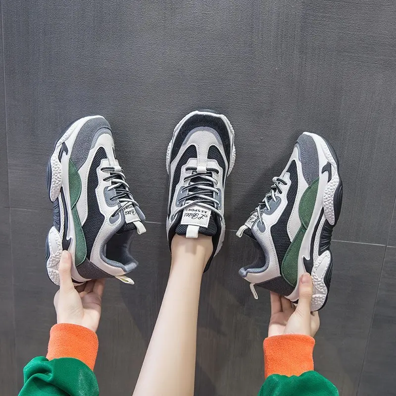 

2021 autumn sports and leisure platform women's shoes daddy running shoes