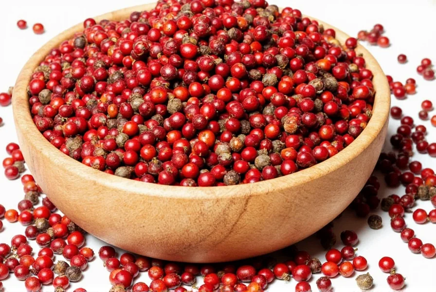 Peppercorns stored in glass jars inside a spice cabinet