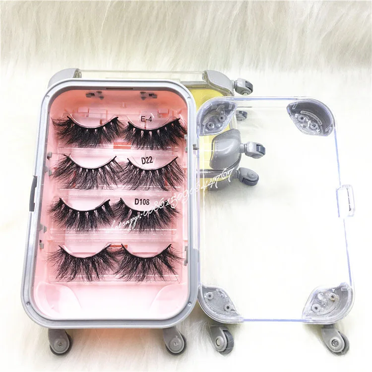 

Custom Lashbox Packaging Empty Eye Lash Box New Creative Luggage Shaped False Mink Eyelash Packaging Suitcase Eyelash Case, As picture shows