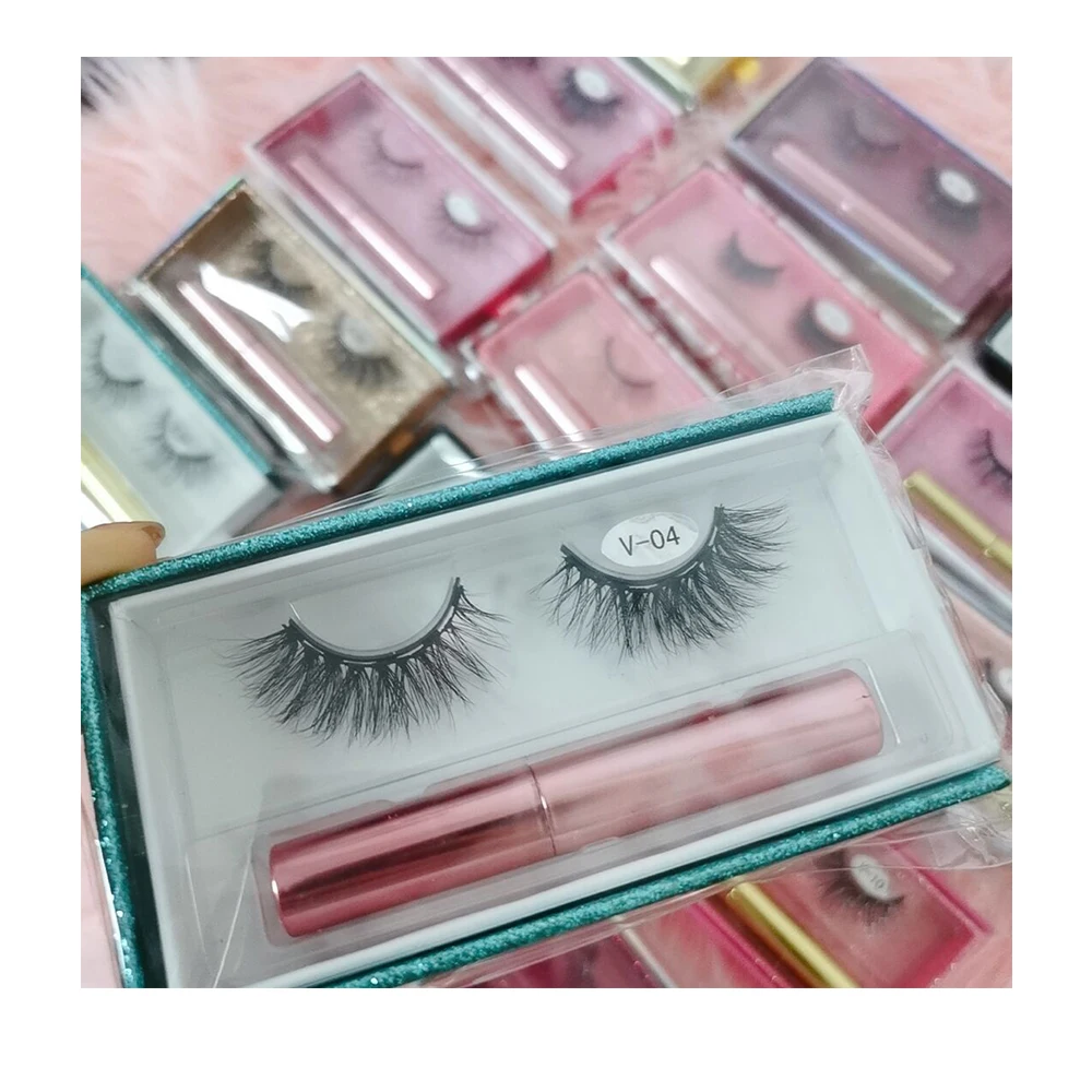 

2020 New Arrival natural lash magnetic liquid magnetic lashes magnetic lash set, Natural black