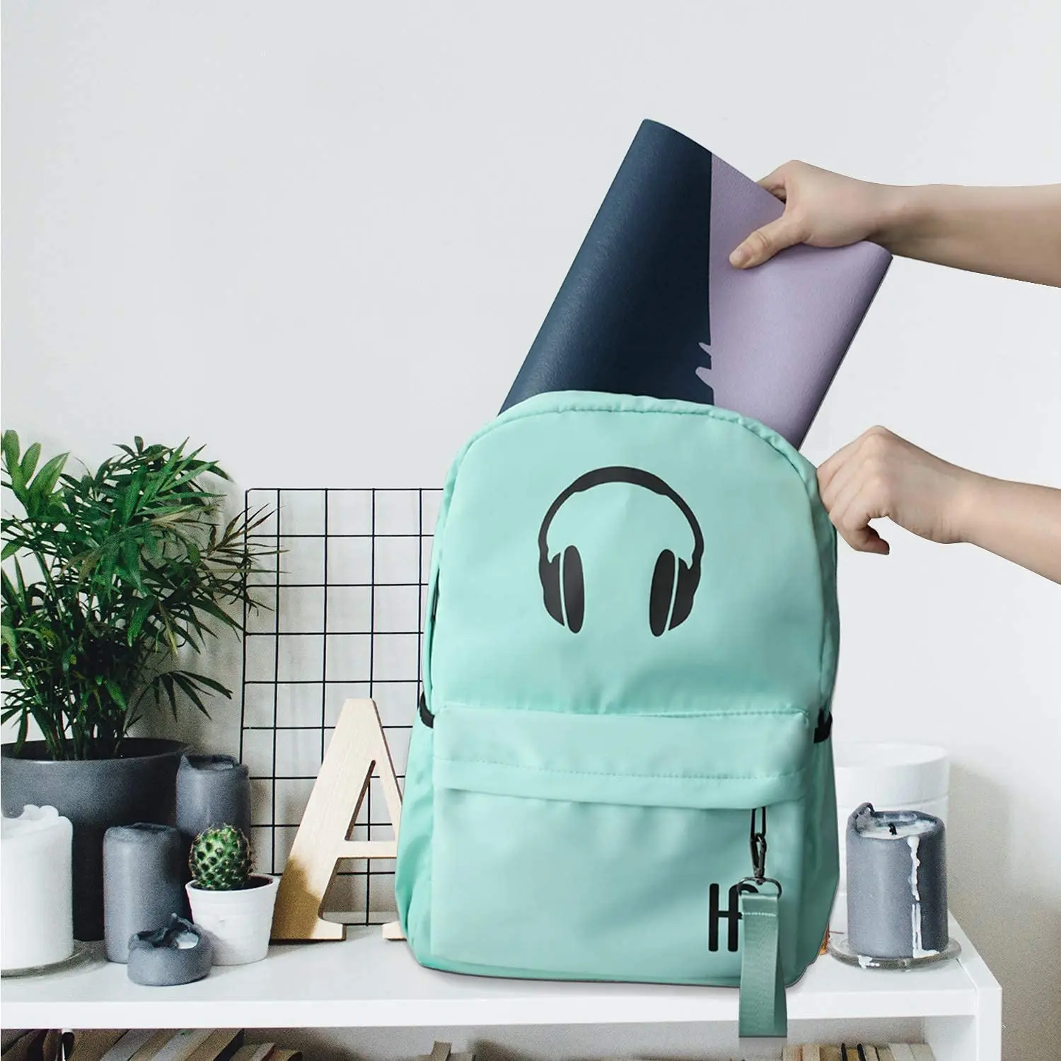 

Rubber Pvc Material Women Use Foldable Design Yoga Mat For Travel Use, Navy blue and dark pink