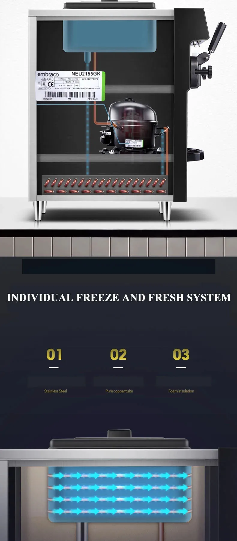 Mini Single flavor Desktop Italy Carpigiani Taylor gelato stainless steel restaurant soft softy serve ice cream making machine
